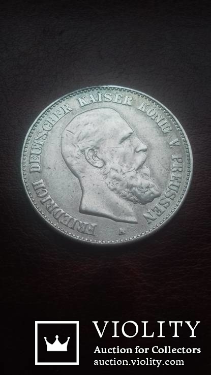 2 марки 1888 р. Срібло. Пруссія., фото №5