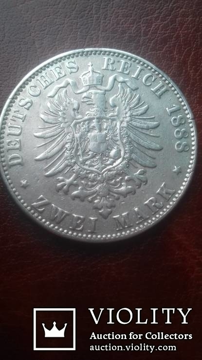 2 марки 1888 р. Срібло. Пруссія., фото №9