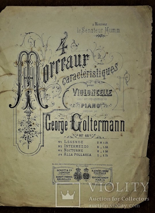 Ноты для виолончели до 1917 года.george goldermann., фото №2