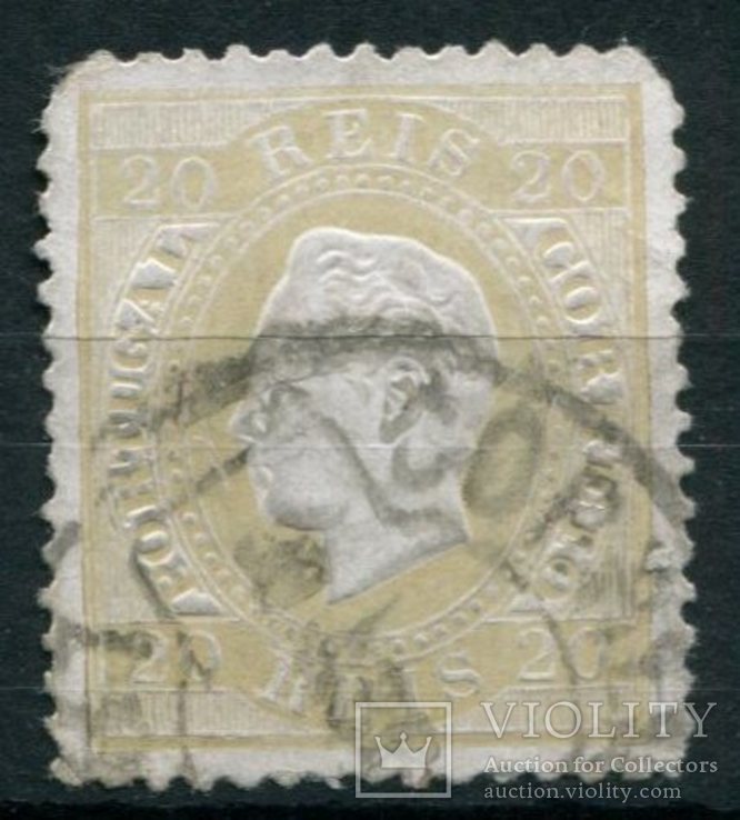 1870 Португалия Король Луис I 20R перф 12,1/2, фото №2