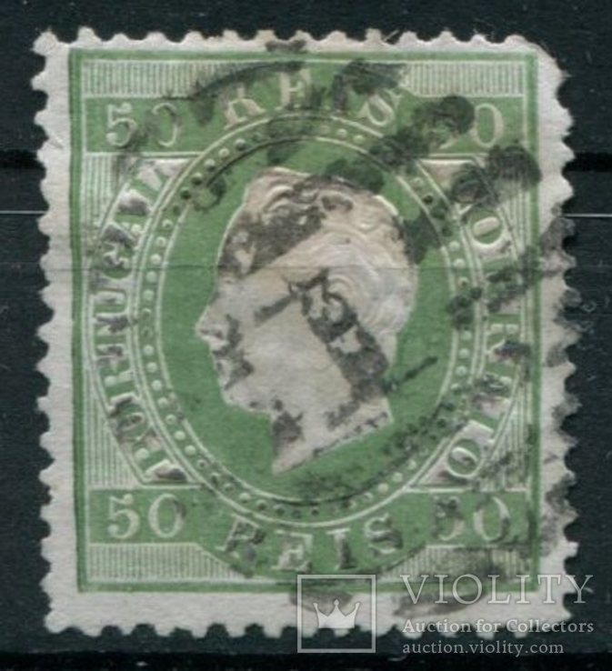 1870 Португалия Король Луис I 50R перф 12,1/2, фото №2