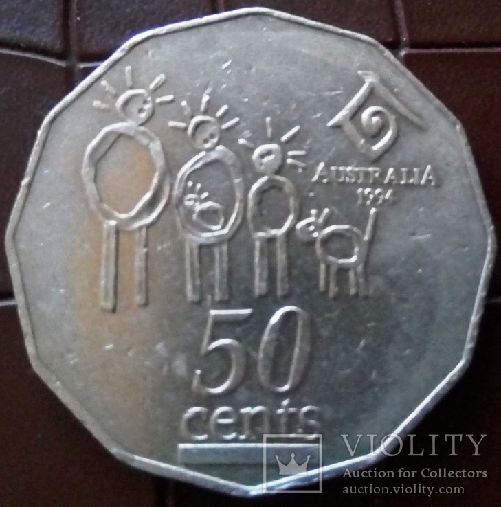 50 центів  1994 року Австралія./ювілей/, фото №2