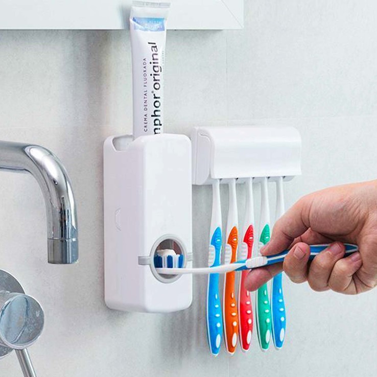 Дозатор зубной пасты и держатель щеток Toothpaste Dispenser, фото №2