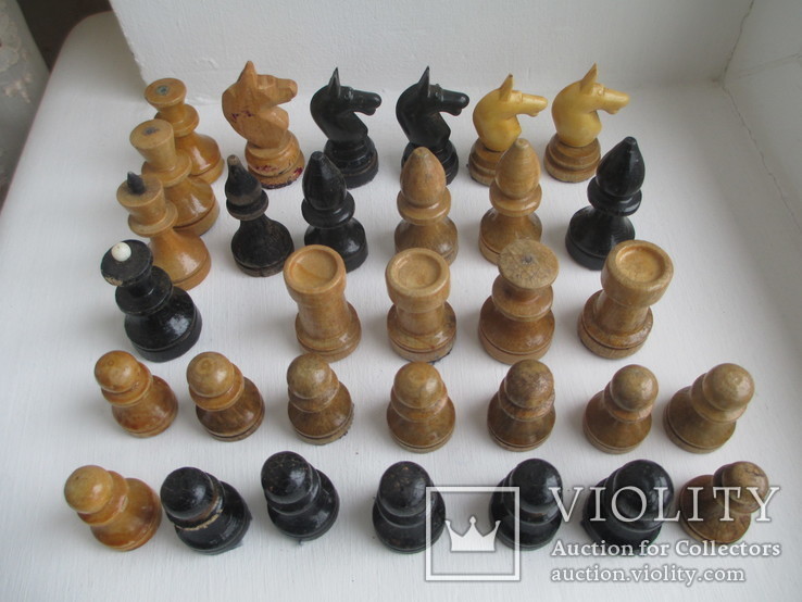 Деревянные шахматные фигуры.32 шт., фото №2