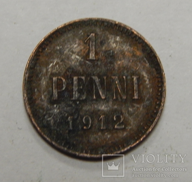 1 пенни, 1912 г Финляндия, фото №2