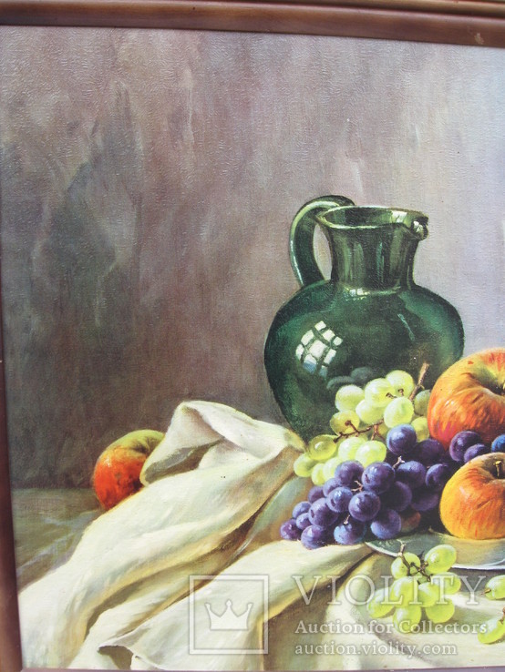 Картіна Маслом E. KRUGER Пейзаж столу з фруктами, фото №9