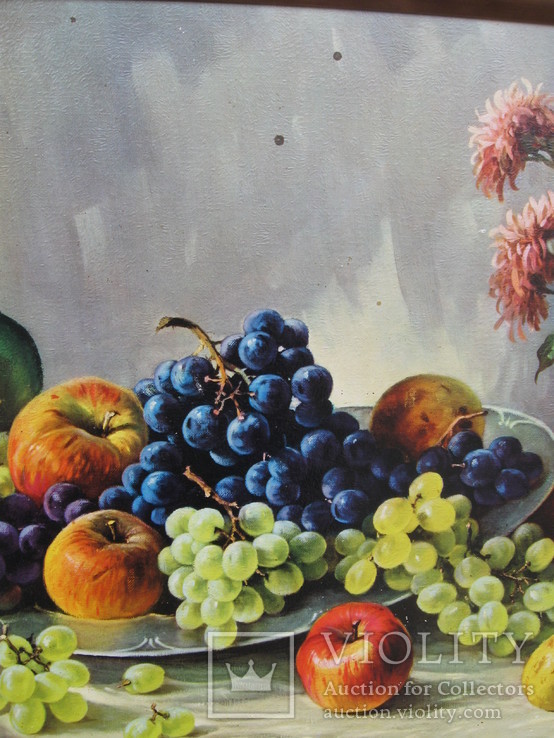 Картіна Маслом E. KRUGER Пейзаж столу з фруктами, фото №11