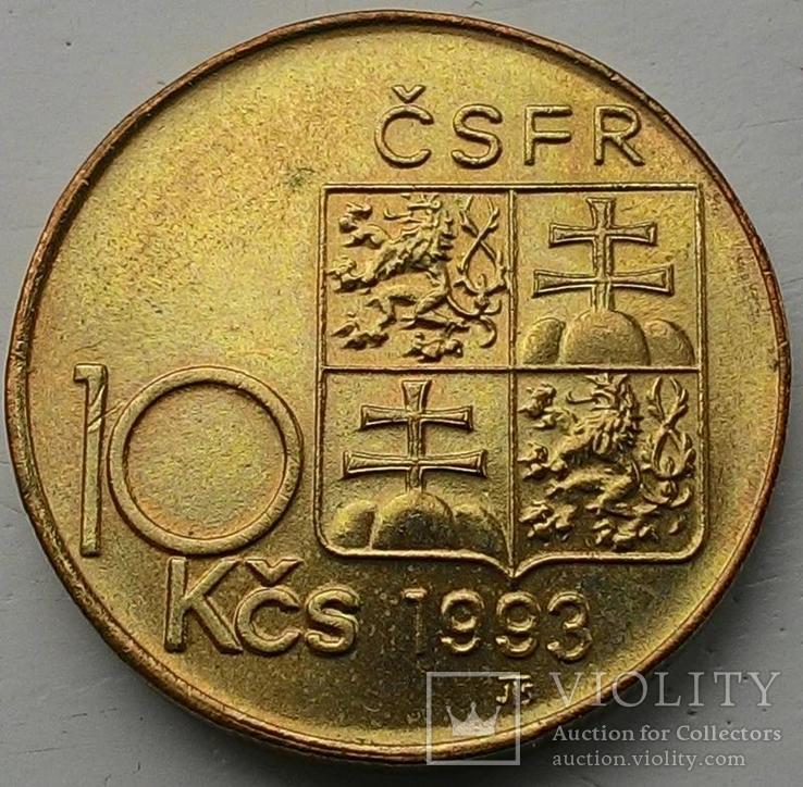 Чехословакия 10 крон 1993 год UNC Масарик, фото №3