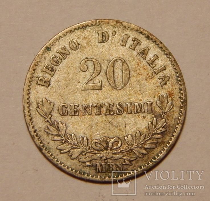 20 центесими, Италия, 1863 г