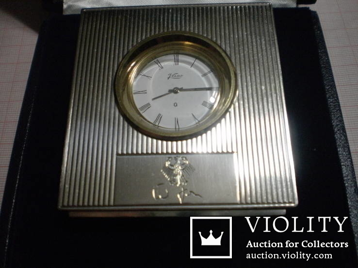 Серебряные подарочные настольные часы с факсимиле канцлера Германии, photo number 2