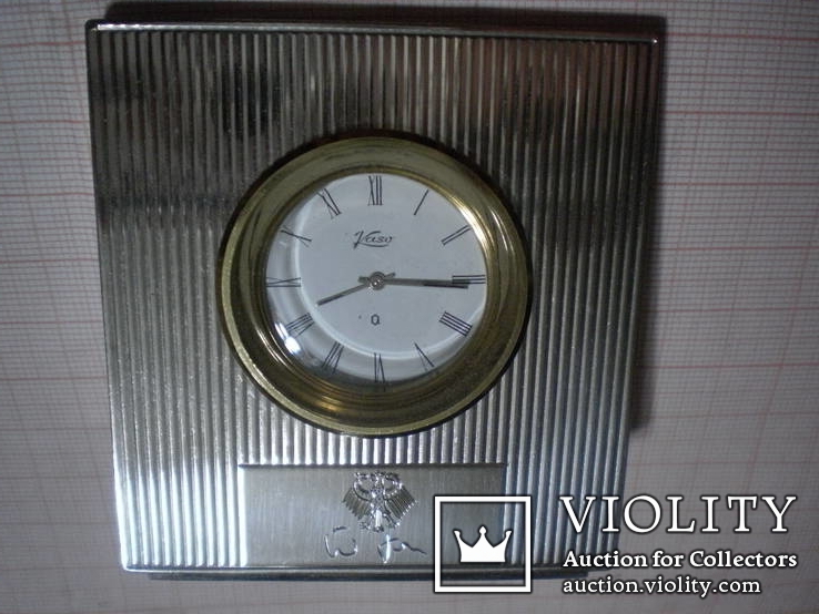 Серебряные подарочные настольные часы с факсимиле канцлера Германии, photo number 3