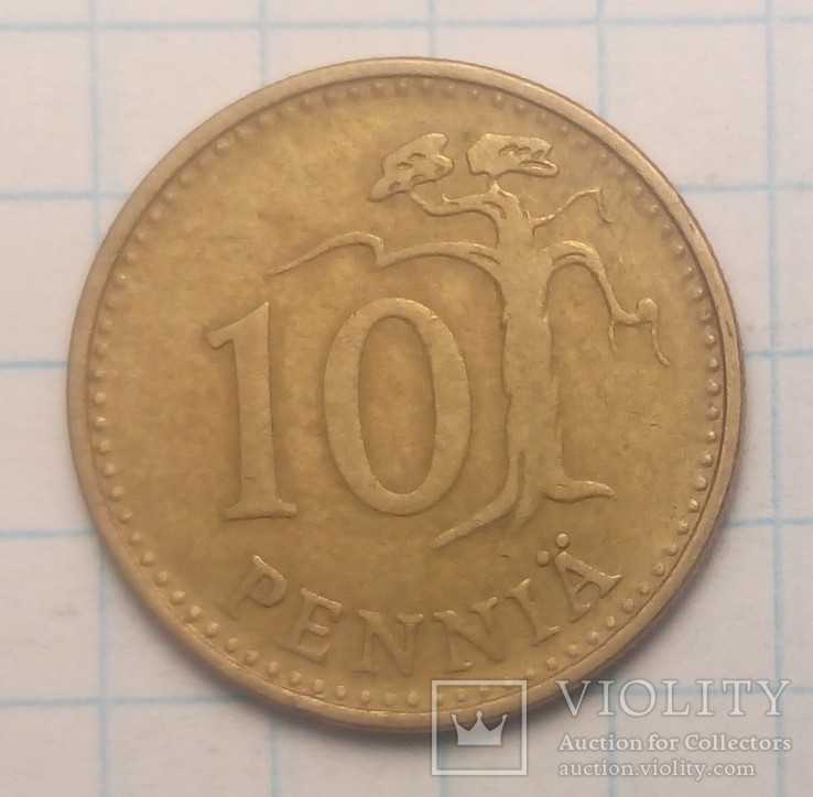 Финляндия 10 пенни, 1963 год, фото №2