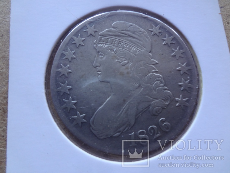 50  центов  1826  США  серебро  Холдер 184 ~, фото №3