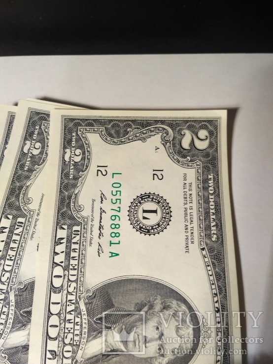 2 доллара США 2013 г UNC 15 банкнот номера подряд штат CALIFORNIA, фото №4
