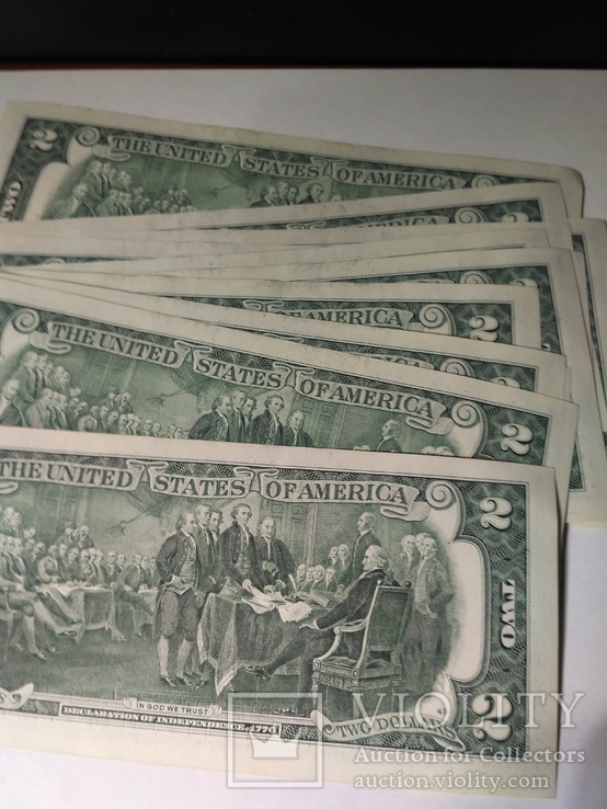 2 доллара США 2013 г UNC 15 банкнот номера подряд штат CALIFORNIA, фото №6