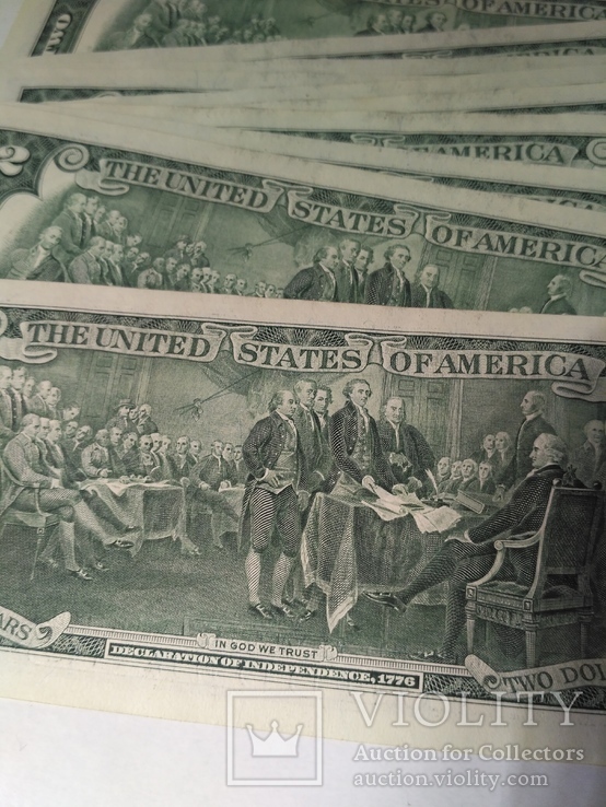 2 доллара США 2013 г UNC 15 банкнот номера подряд штат CALIFORNIA, фото №7