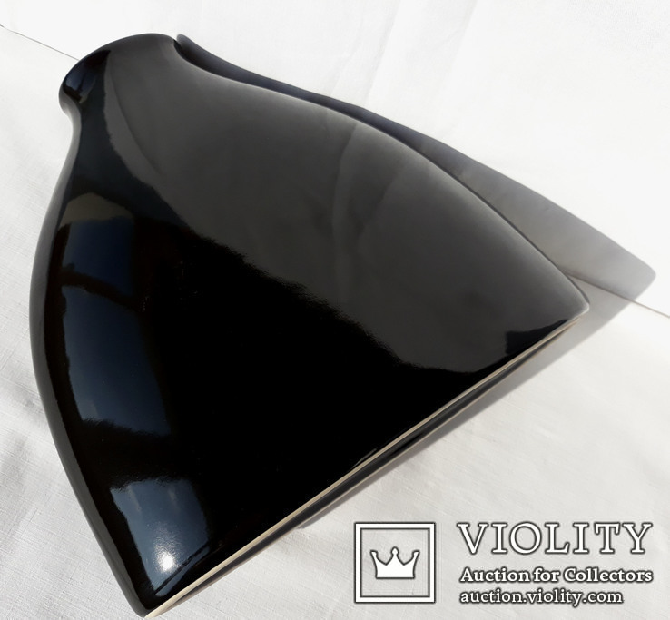 Ваза черная 21 см глянец керамика (модерн), фото №3