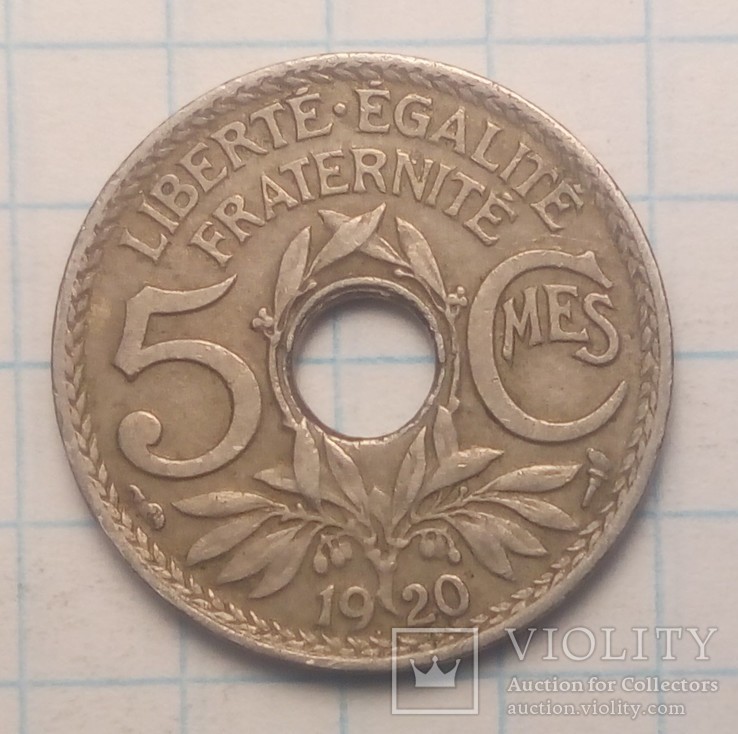 Франция 5 сантимов, 1920 год