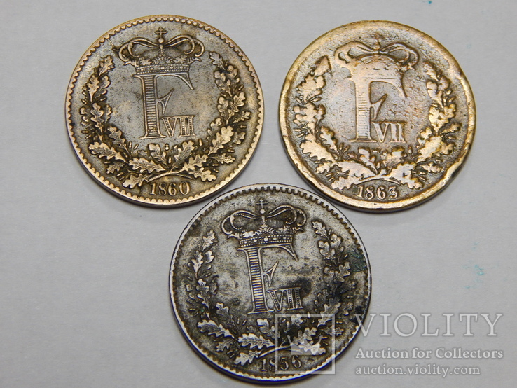 3 монеты по 1 скиллингу, Дания, фото №3
