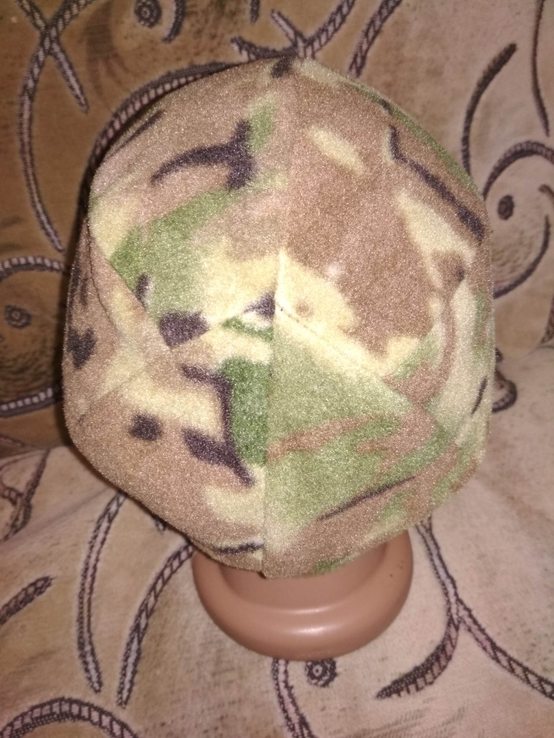 Камуфляжная флисовая шапка тёплая, лёгкая, удобная под форму Multicam (Мультикам, MTP)., фото №6