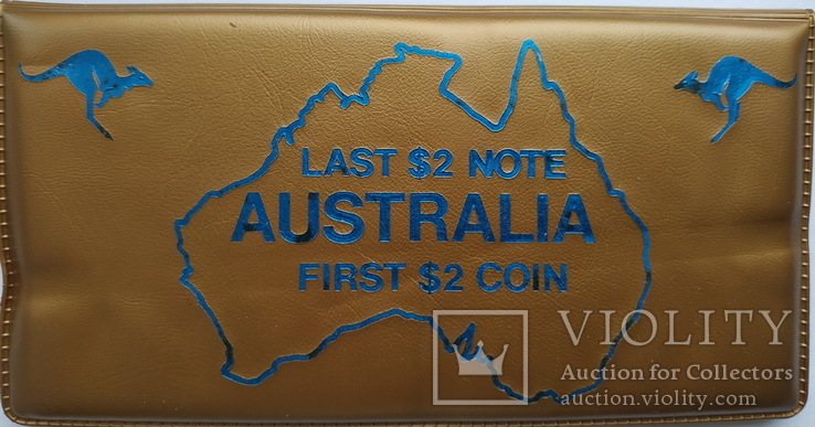 Сувенирный набор из двухдолларовой монеты и банкноты Австралии,1988 год, фото №2