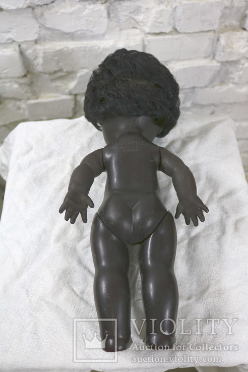 Старая итальянская кукла негритянка, с номером, пластик, фото №5