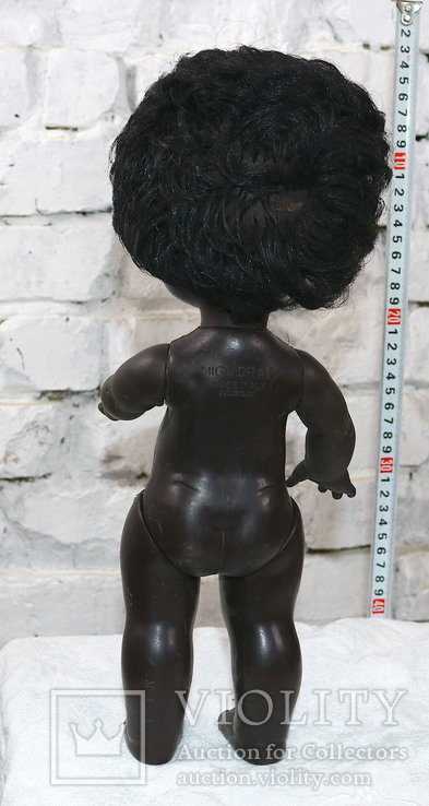 Старая итальянская кукла негритянка, с номером, пластик, фото №8