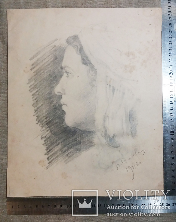 Портрет женщины. 1943 г. Савенков В. Я., фото №2