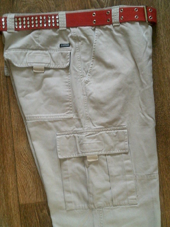 L.O.G.G. - фирменные плотные штаны с ремнем, фото №2