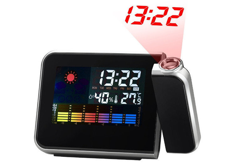 Часы-метеостанция 8190 лазерный проектор,температура,влажность 2хR3