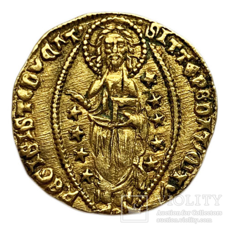 Цехин Томасо Мочениго 1414-1423 года. AU., фото №2