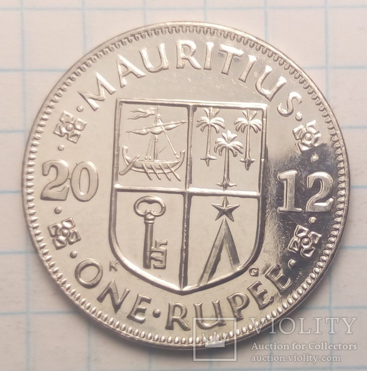 Маврикий 1 рупия, 2012 год