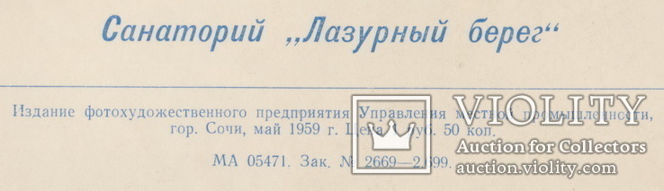 Сочи фото открытка (фоторепродукция)1959 г., фото №4