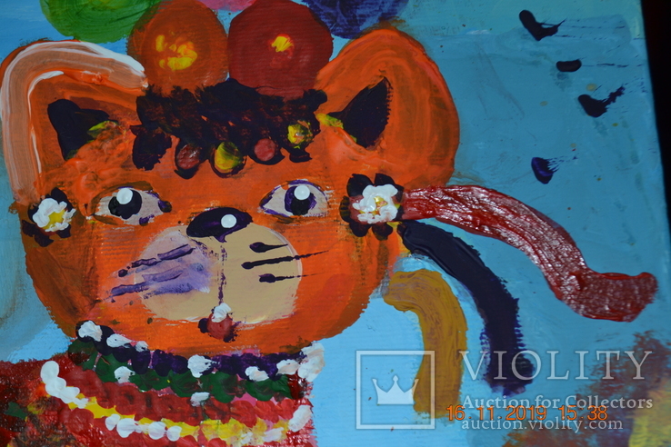 Картина "Осінній кіт", 40х30 см., акрил, листопад 2019 р., Євгенія Супряга, 7 років, фото №5