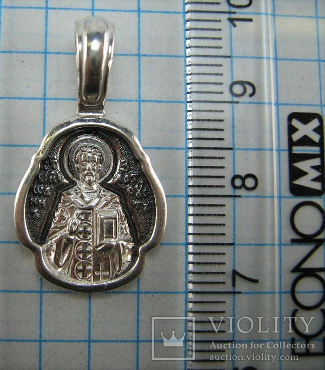 Новая Серебряная Иконка Икона Кулон Подвеска Иоанн Златоуст 925 проба Серебро 699, фото №3