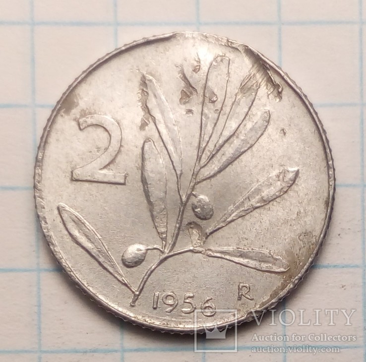 Италия 2 лиры, 1956 год