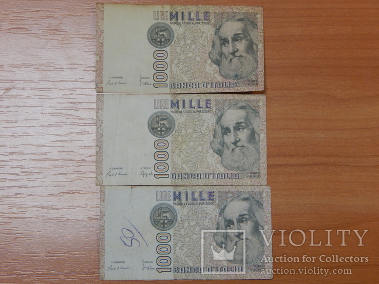 3 боны по 1000 лир, Италия