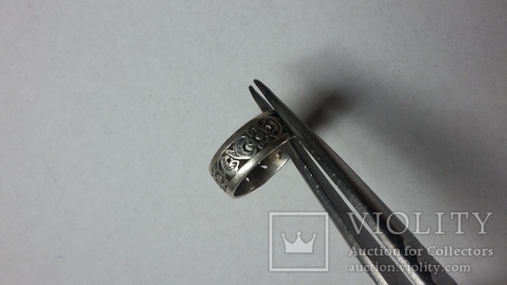 Кольцо серебрянное ажурное, фото №2