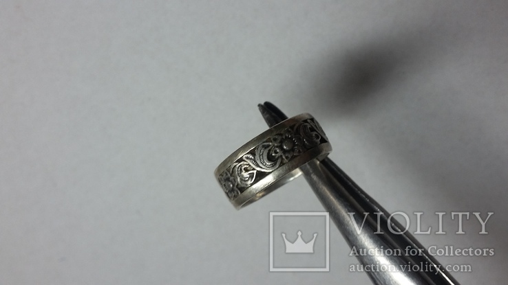 Кольцо серебрянное ажурное, фото №3