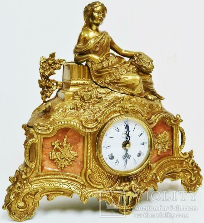 Бронзовые каминные часы Franz Hermle., фото №3