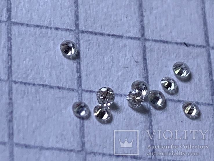 Природные бриллианты диаметр 1.3мм-10ш, фото №3