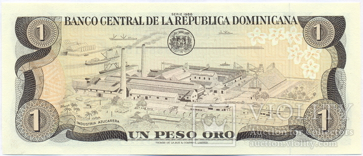 Доминикана 1 песо оро 1988 Р-126с UNC, фото №3