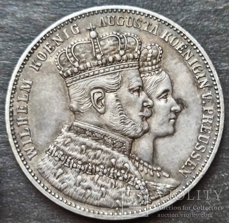 Коронационный талер 1861г. (Вильгельма I и королевы Августы). Серебро, фото №6