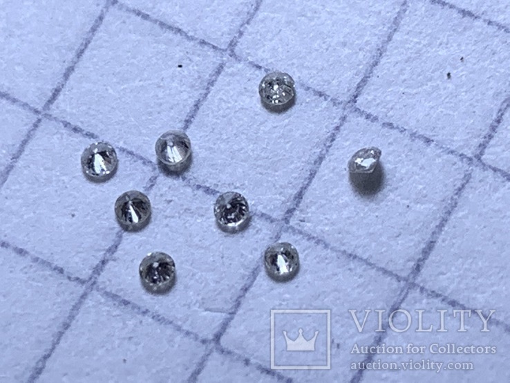 Природные бриллианты диаметр 1.3мм-8штук, фото №3