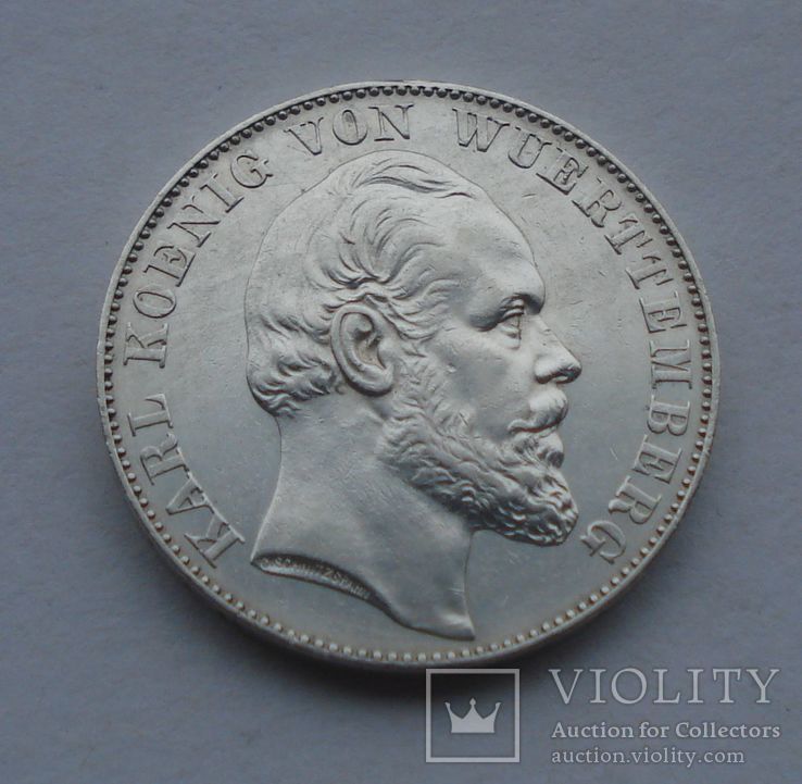 1871 г - талер Вюртенберг,Ангел-Победитель,Германия,серебро, фото №7