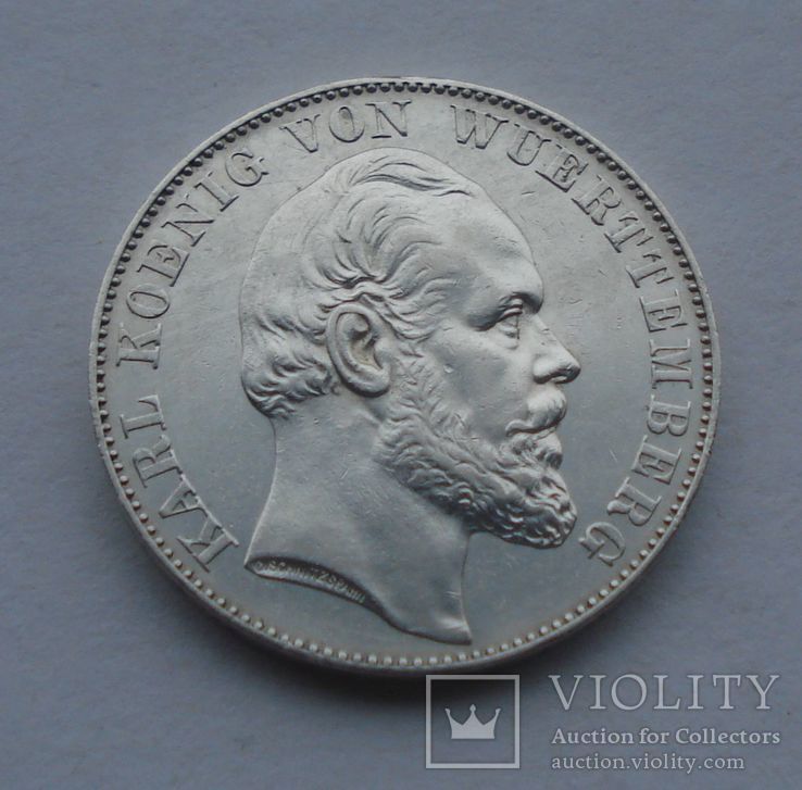 1871 г - талер Вюртенберг,Ангел-Победитель,Германия,серебро, фото №9
