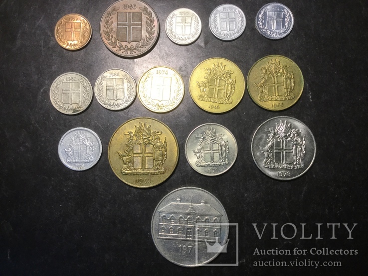 Исландия 15 разных монет, фото №4