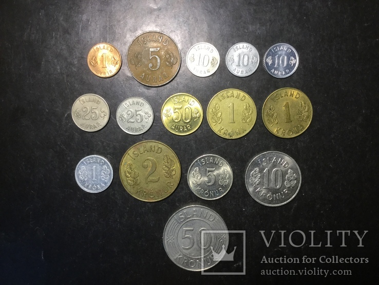 Исландия 15 разных монет, фото №2