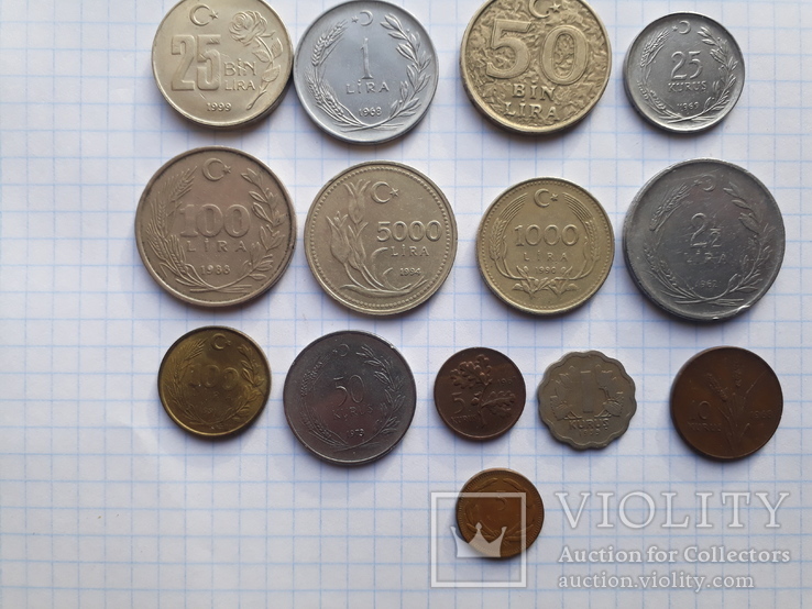 Монеты Турции.14 шт., фото №2