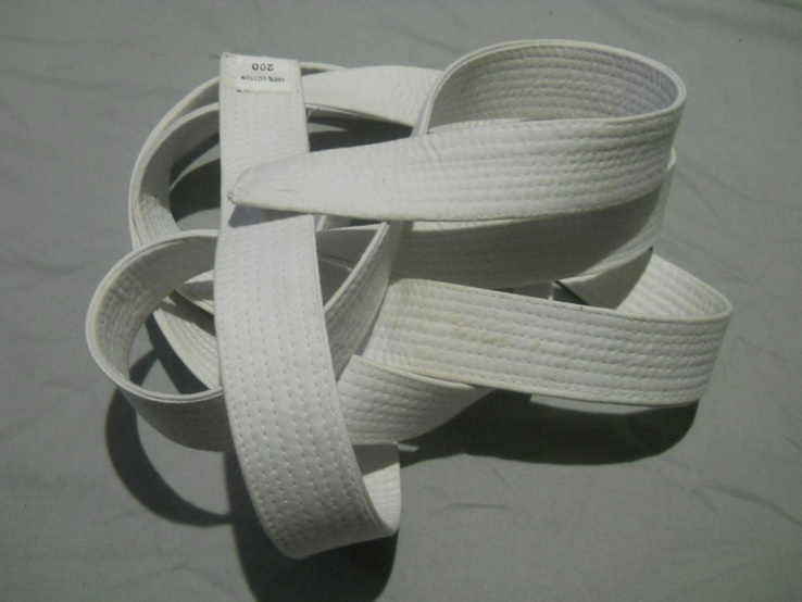 Белый пояс для кимоно 310 см., фото №2